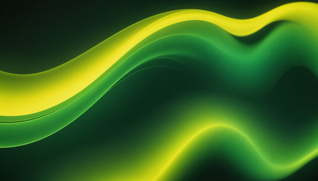 Vibrant abstract wave design with green and yellow tones, ideal for backgrounds, modern art projects, or digital content related to nature and energy.