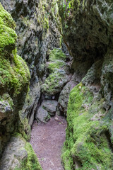Narrow ravines called Canoles on the Larzac plateau. Aveyron. Occitanie. France.