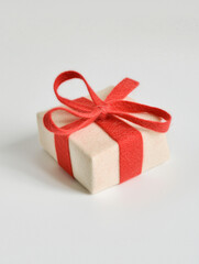 Obraz premium gift box with red ribbon present