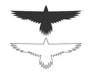 Eagle silhouette set. Bird icon symbol. Vector illustration image.