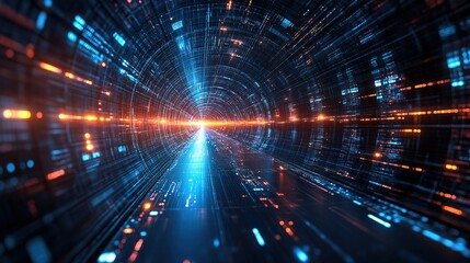 Obraz premium Abstract depiction of high speed global data transmission technology 