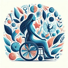 Fototapeta premium World Disabled Day. International day of people with disability. illustration avant garde elegant