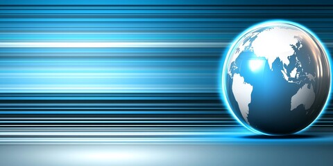 Digital globe with global network and internet connection technology background