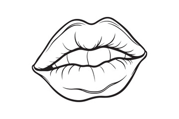 Kissing Lips silhouette vector illustration, Kissing Lips silhouette 