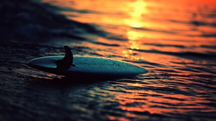 Surfboard at Sunset