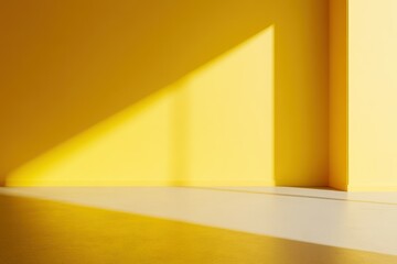 Obraz premium Bright Yellow Minimalist Interior Scene