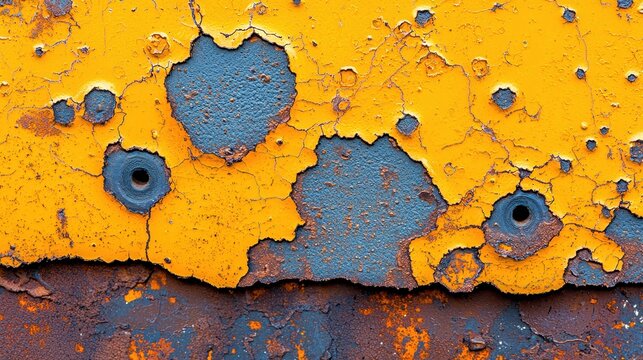 Colorful abstract pattern showcasing weathered rust and peeling paint textures.