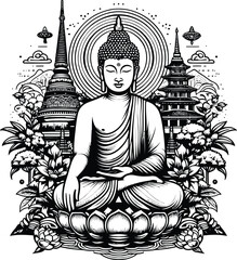 silhouette of buddha