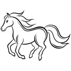 Black and white style horse