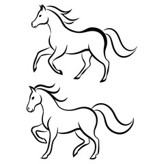 Black and white style horse