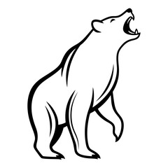 Polar bear silhouette illustration design 