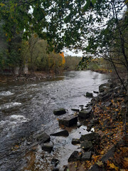 Bobr River, Jelenia Gora, Poland. Autumn landscape © PRO Balance