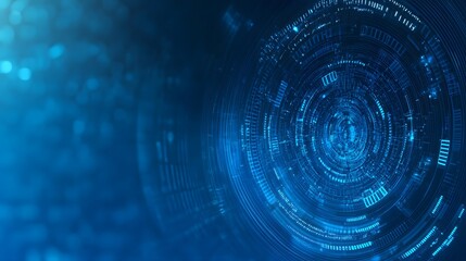 Fototapeta premium Blue technology background and abstract digital tech circle.copy space. 