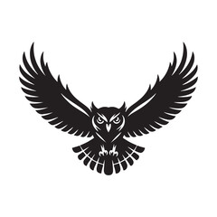 Fototapeta premium Flying owl luxury silhouette logo. owl logo, owl icon, owl vector, owl