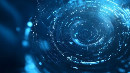 Blue technology background and abstract digital tech circle.copy space. 