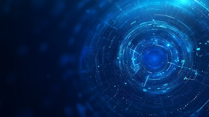 Fototapeta premium Blue technology background and abstract digital tech circle.copy space. 