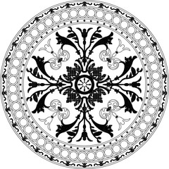 Vector sketch illustration silhouette design frame baground mandala rosette floral classic vintage ethnic