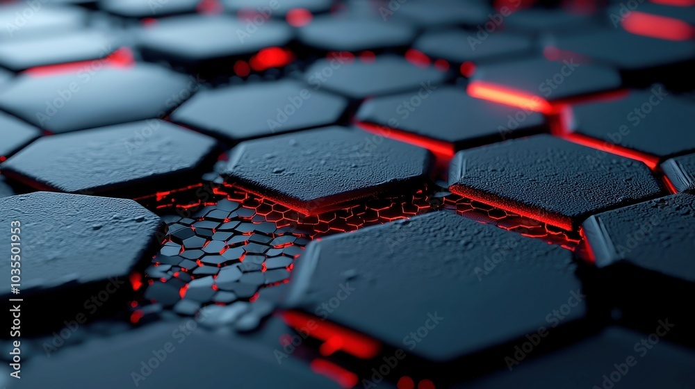 Poster glowing hexagonal patterns background, a vibrant and intricate digital backdrop featuring luminous h