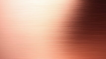 Brushed copper metal texture, smooth surface with reflections on white background