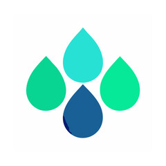 A colorful double water drop vector icon