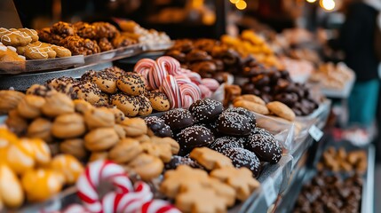 Assorted Christmas Cookies at Market