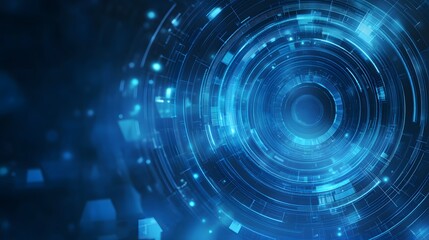 Blue technology background and abstract digital tech circle.copy space. 