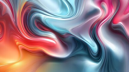 Obraz premium Abstract Wavy Swirls of Blue Red and Orange