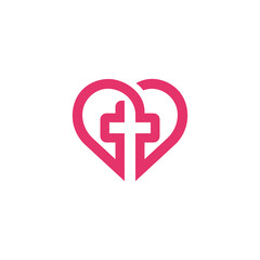 Heart Church Logo design vector template