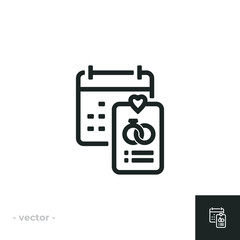 Wedding planner icon isolated on white background. Vector illustrations are made with vector-based software, not AI generated results.