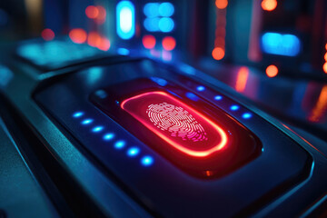 Futuristic Fingerprint Scanner Interface