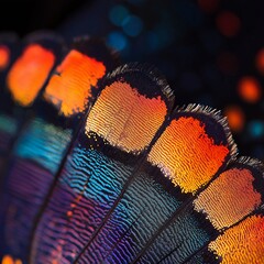 This close-up reveals the stunning details of a butterfly's wing, highlighting the intricate scales and vibrant colors that make up its unique patterns. Generative AI