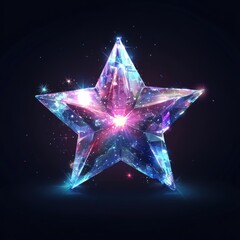 Shining holiday star isolated over black background