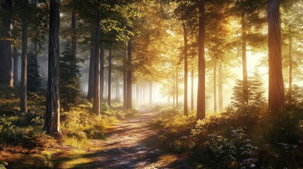 Obraz premium Sunlight Through the Trees