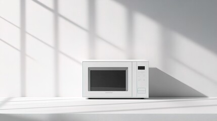 Fototapeta premium 3D vector of a minimalist microwave in white