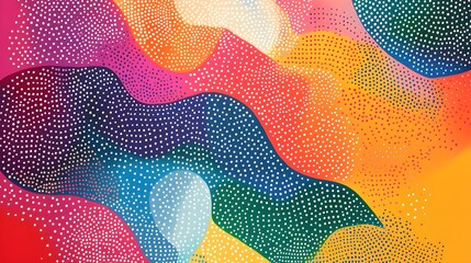 Abstract Colorful Polka Dot Pattern Background