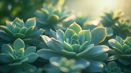 Minimalist Succulent Plant Pattern with Natural Light for Home Decor