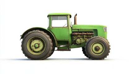 red tractor isolated on white