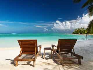Fototapeta premium two chairs in paradise