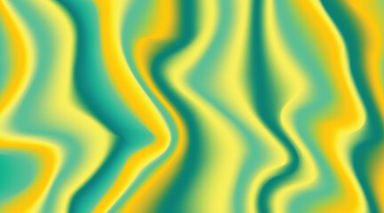 Wavy abstract background flowing with yellow, orange and green gradient stripes for vintage and retro design