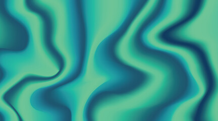 Abstract fluid liquid background forming green wavy curves in gradient mesh effect, ideal for modern technology or ecology designs