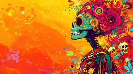 Colorful Day of the Dead Sugar Skull Celebration