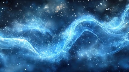 A blue wave with a spiral shape. Technology background 