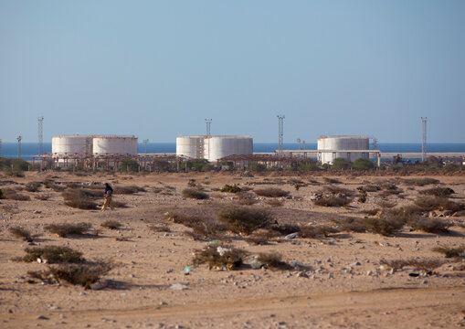 Tanks On The Port Of Berbera And The Sea, Berbera, Somaliland