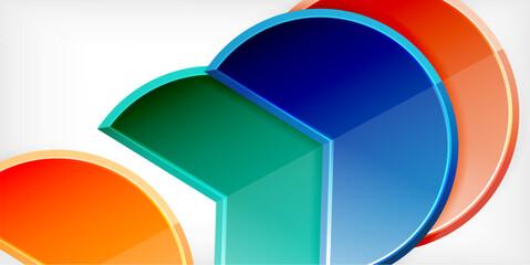 Glass reflective geometric round shapes background. Vector Illustration For Wallpaper, Banner, Background, Card, Book Illustration, landing page