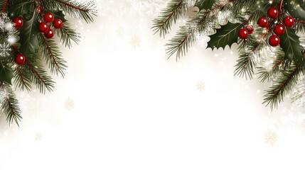 A blank parchment scroll features holly and mistletoe, ideal for writing holiday greetings, invitations, and special announcements