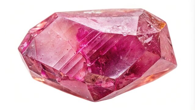 Aerial view of natural pink spinel crystal cutout