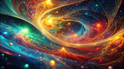 Obraz premium A Cosmic Tapestry of Swirling Nebulae and Glowing Stars, Embracing the Immensity of the Universe