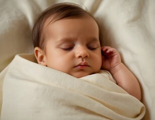 baby sleeping covered with blanket