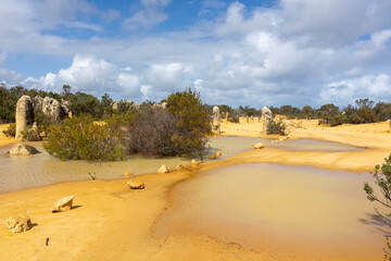 The Pinnacles at Nambung National Park in Western Australia. Stunning desert landscape.