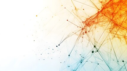 Naklejka premium Abstract Network of Interconnected Lines and Dots